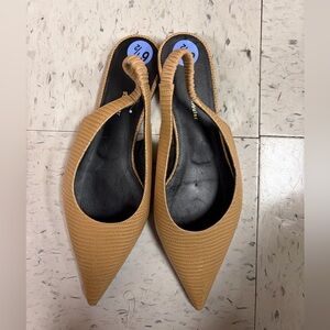 Proenza Schouler Spike Lizard-Embossed Leather Slingback Flats. Size 6.5